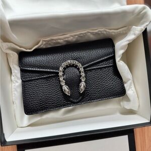 Gucci Black Textured Leather Clutch